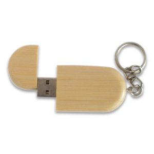 USB in legno con anello portachiavi