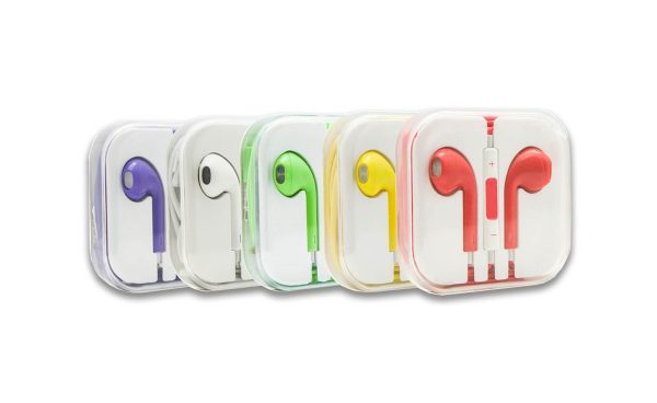 Auricolari Colorati con Microfono e Scatola Trasparente - immagine 2