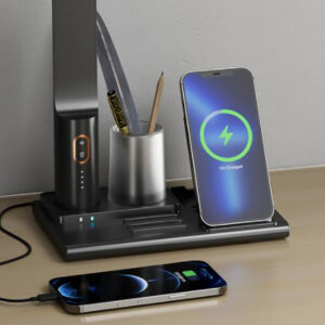 Wireless Charger 3in1 con Luce, Holder e Portapenne